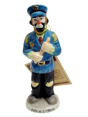 Vintage Flambro Ceramic Clown Policeman Art Decorative Figurine